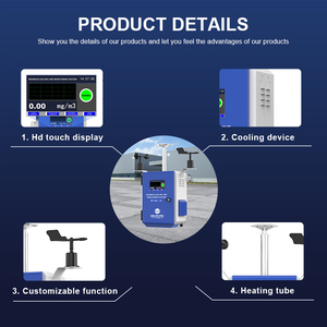 Micro môi trường Màn hình Gas Detector chất lượng không khí hệ thống giám sát cho TSP PM2.5 bụi tiếng ồn tốc độ gió Hướng - Product Image 6