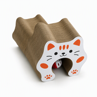 YAOYUE Griffoir pour chat accordéon, grand tunnel en carton ondulé avec panneaux d'extrémité en forme de visage de chat, fabriqué en Chine