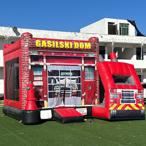 Gran Casa de Brinco Inflable con Temática de Granja Roja, Castillo Hinchable con Tobogán para <span class=keywords><strong>Alquiler</strong></span> en Fiestas de <span class=keywords><strong>Cumpleaños</strong></span> - Product Image 4