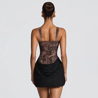 Robe de soirée moulante plissée OUDINA, mini-robe de cocktail en dentelle tressée de haute qualité, patchwork, très tendance