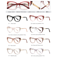 Monture de lunettes optiques Partagas en TR90 œil de chat avec charnière à ressort, anti-lumière bleue, pour femmes