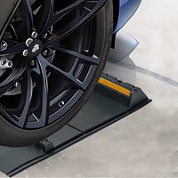 Gummi-Garagenparkmatte Hochbelastbare Radstopper Rutschfeste Schwarze Parkmatte