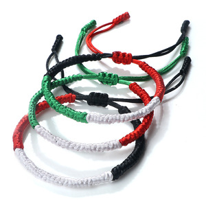 <span class=keywords><strong>Bracelet</strong></span> en fer tressé tendance, motif nœud <span class=keywords><strong>diamant</strong></span>, cordon rouge, accessoires créatifs, couleurs <span class=keywords><strong>de</strong></span> drapeau national simulées - Product Image 1