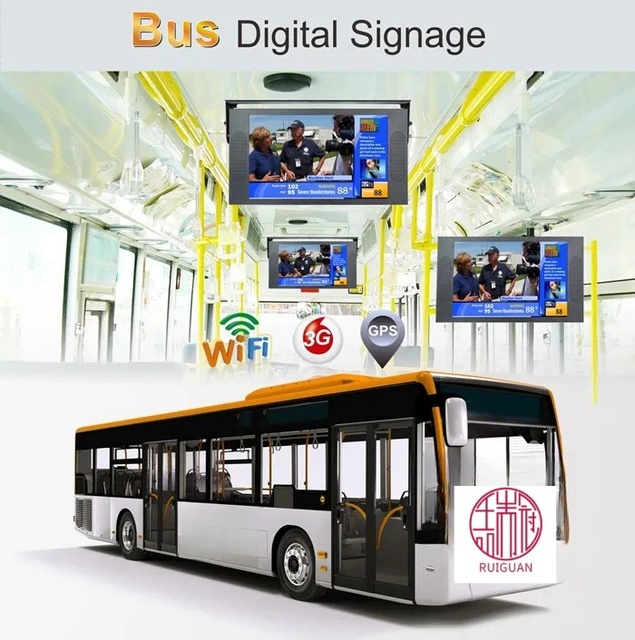 Bus Stop Led Display Hanging Video Player Bus Monitor Roof Ceiling Lcd Tv Screen Multimedia Player Bus Digital Signage