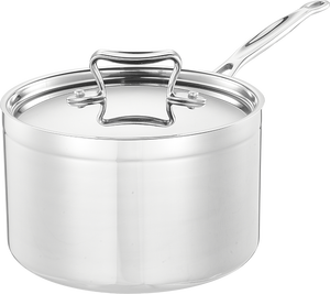 Casserole en acier inoxydable avec poignée en or rose de luxe, pot à lait avec accent en cuivre et couvercle en verre - Product Image 1