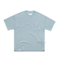 T-shirt à manches courtes pour homme, en tricot gaufré surdimensionné 240 g/m², imprimé avec des lettres