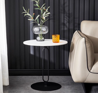 Table basse moderne de luxe en céramique durable, table carrée créative, petite table de salon, table basse à double étage pour villa