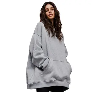 New fall/winter street boyfriend wind fleece casual loose pocket hoodies and sweatshirts for women