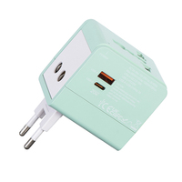 Adaptador de Viaje Universal FOXCAN 20W PD, Enchufe Internacional Todo en Uno con USB-A/C y Logotipo Personalizado