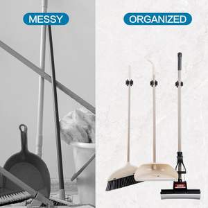 Suporte de Parede Multiuso com Parafusos Preto Fosco Organizador de Ferramentas de Jardim para Rastelo e Pá Vassoura e Esfregão - Product Image 6