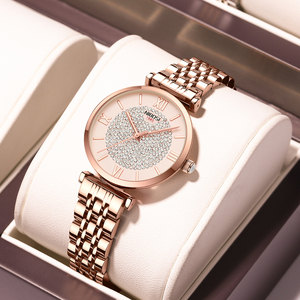 Montre-bracelet pour femme 2533, luxe, boîtier en acier inoxydable 32 mm, verre en cristal de quartz, étanche 3 BAR, personnalisable - Product Image 2