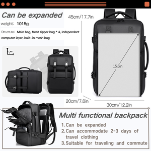 WEIXIER Herren erweiterbarer Geschäfts reise rucksack, 25L-36L große Kapazität, <span class=keywords><strong>Laptop</strong></span>-Schulter tasche mit mehreren Fächern für Herren - Product Image 2