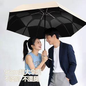 Parapluie pliant minimaliste ultra-léger à mémoire de forme, 6 baleines, 96 cm, pliage en trois, léger comme une plume, toutes saisons, protection UV - Product Image 4