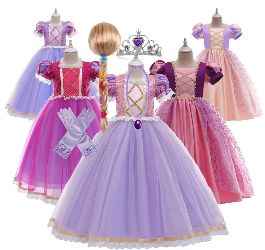 Ecowalson בנות רפונזל נסיכת שמלה לילדה ילדים קוספליי סופיה Vestidos שמלת מסיבת חג המולד לילדים בגדים