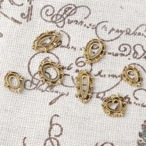 Cadre en métal goutte d'eau Rectangle coeur doré avec arc-en-ciel coquille ongles alliage Art breloques déco ongles autocollants décalcomanies outils - Product Image 3