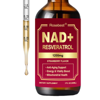Complément Liquide Liposomal NAD+ 1200mg Marque Blanche OEM, Gouttes Végétaliennes Sans Sucre avec Resvératrol pour l'Énergie Cellulaire