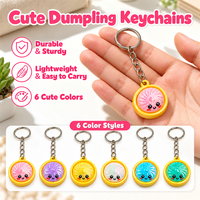 Porte-clés créatif en forme de dumpling, mignon, en PVC irisé, breloque alimentaire, pendentif de sac de dessin animé, accessoires pour cadeaux et faveurs de fête d'anniversaire
