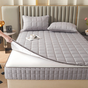 Wholesale Simple Anti-Fouling Waterproof Bed Cover Solid Color Mattress Protector <strong>Fitted</strong> <strong>Sheet</strong> for Home Hotel - Product Image 5