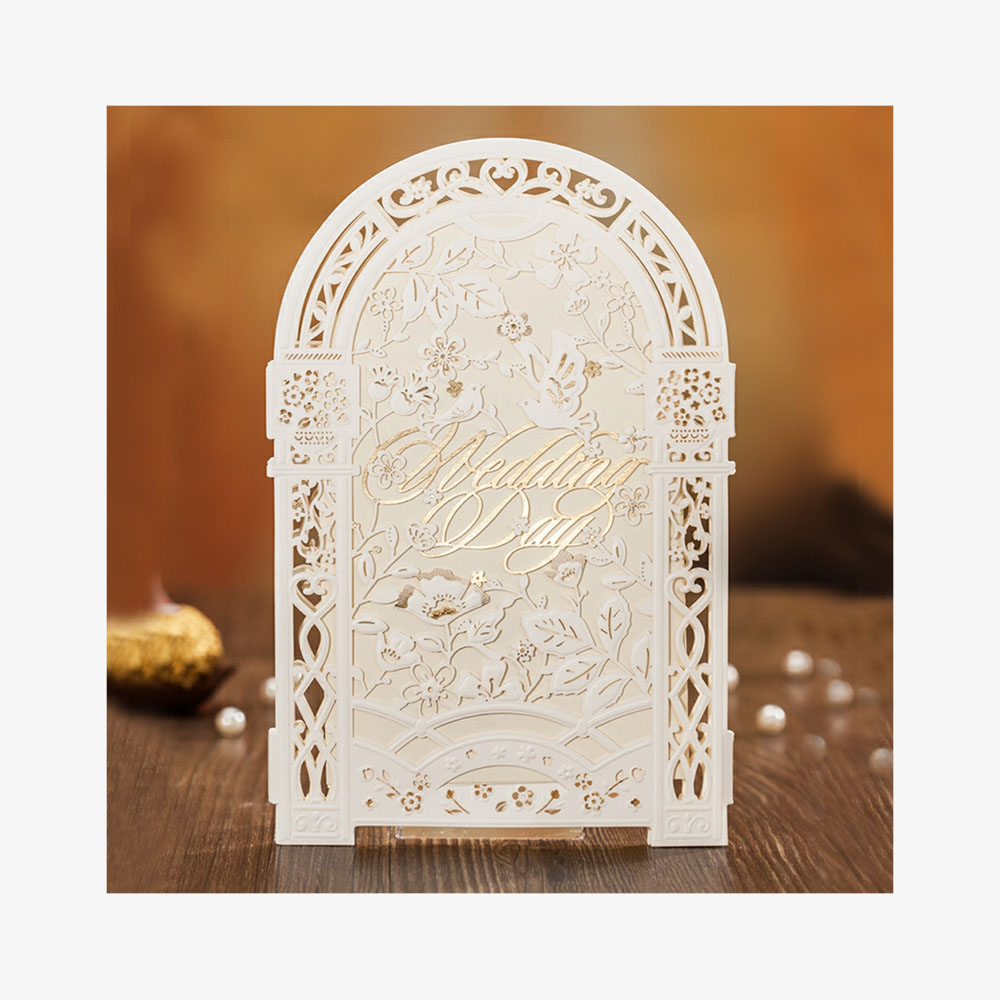 WINPSHENG Горячая фольга лазерная резка свадебные пригласительные открытки