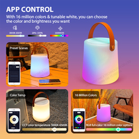 Lampe LED RGB sans fil portable avec haut-parleur, 16 millions de couleurs, contrôle par application, écologique, petite taille, pour extérieur, table, intensité réglable, étanche