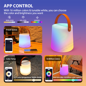 Xách tay không dây <span class=keywords><strong>LED</strong></span> Đèn với loa <span class=keywords><strong>RGB</strong></span> app điều khiển thiết kế hiện đại Kích thước nhỏ ngoài trời bảng Dimmer nhựa không thấm nước - Product Image 4