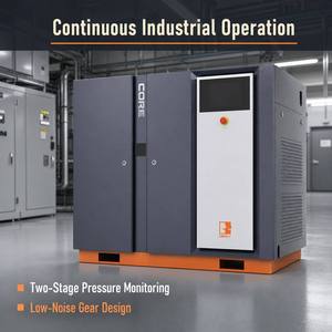 Compresseur d'air à vis lubrifié haute puissance 75 kW, conception robuste avec <span class=keywords><strong>moteur</strong></span>, pression de 10 bars pour systèmes industriels - Product Image 3