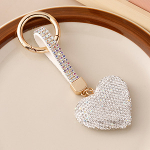 Nuovo Design Scintillante Ciondolo a Forma di Cuore con Cristalli e Diamanti, Portachiavi con Strass Colorati a Forma di Cuore - Product Image 5