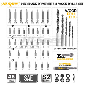 Drill & <b>Driver</b> Multi Bit <b>Set</b> 45 Piece S2 Steel Wood Metal Drilling Driving Bits - Product Image 2
