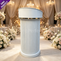 Podio Metálico con Logotipo Personalizado, Atril Portátil para Discursos, para Hoteles, Banquetes, Bodas, Eventos, Presentaciones