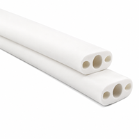 Tube en silicone moulé sur mesure à trois canaux, extrudé, résistant aux hautes températures, pour la protection des câbles et des profilés