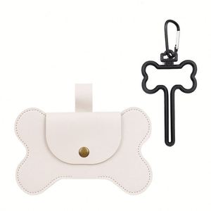 Dispensador de Bolsas para Excremento de Perro Reutilizables de Cuero PU con Clip Metálico, Portátil, en Forma de Hueso, Regalo Promocional Novedoso - Product Image 5