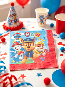 Serbet Kertas Sekali Pakai Motif Kartun Paw Patrol untuk Pesta Ulang Tahun Anak, Perlengkapan Dekorasi Meja, Bahan Pulp Kayu Virgin, Grosir - Product Image 1