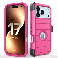 Étui de protection robuste 3-en-1 en PC et TPU avec clip ceinture pour iPhone 17 Air 16 15 14 13 12 11 Pro Max 7 8 Plus