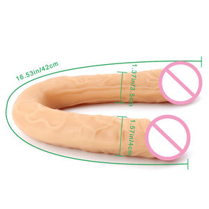 2019 Erotik zubehör für Erwachsene Doppel köpfiger Penis Super Long Size Head Simulation Dildo - Product Image 2