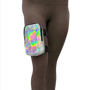 Holographic Carnival Leg Bag Women Thigh Bag Phone Thigh Bags Carnival Hiking Travel Fanny Pack with Adjustable Strap for Women