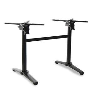 Base de table robuste en fonte à double colonne avec barre transversale – Cadre de table de restaurant en gros - Product Image 4