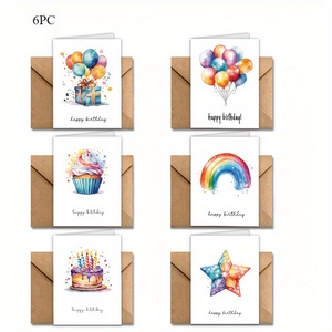 Biglietti d'<span class=keywords><strong>Auguri</strong></span> Divertenti in Cartone con Effetto Acquerello a Prezzo di Fabbrica, Personalizzabili in Grandi Quantità per Compleanni di Famiglia, Bambini e Amici, Stampa Digitale - Product Image 2