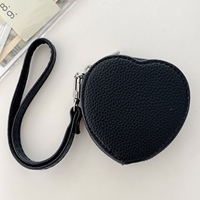 Kotak kemasan Logo kustom dompet mini kulit grosir tas berbentuk hati