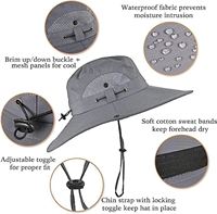 Chapeau Bob Solaire d'Été à Double Ventilateur, Anti-Vent, Séchage Rapide, Large Bord, avec Sangle Mentonnière, pour le Travail et la Mode, Vente en Gros