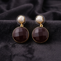 Collier et boucles d'oreilles bohèmes pour femmes, plaqués or, avec améthyste, chaîne à maillons faite à la main, boucles d'oreilles pendantes élégantes