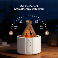 Humidificateur feu de joie 3D simulé 250ml Humidificateur d'air Flamme Lampe LED Diffuseur d'arômes avec télécommande
