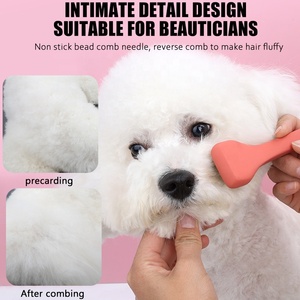 Spazzola per capelli in filo di gatto in legno con Logo personalizzato all'ingrosso della fabbrica spazzola per pettine per toelettatura per animali domestici a perno lungo per lo spargimento - Product Image 3