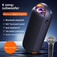 2025 Portable pour haut-parleur Bluetooth LED Mini caisson de basses sans fil étanche maison KTV grand Volume fente pour carte pour les fêtes WIFI
