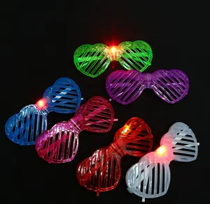 20212 светодиодные новогодние очки в форме мигающего сердца, рождественские Карнавальные очки