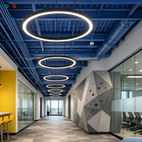 Luminaire suspendu LED circulaire 60x80mm pour bureau et couloir avec diffuseur laiteux