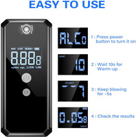 Alat Tes Alkohol Digital Portabel dengan Sel Bahan Bakar, Breathalyzer Akurasi Tinggi, Detektor Alkohol untuk Penggunaan Keluarga