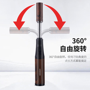 Honest 360 Degree Rotating Windproof Lighter Metal Butane Outdoor <b>Camping</b> BBQ Igniter - Product Image 1
