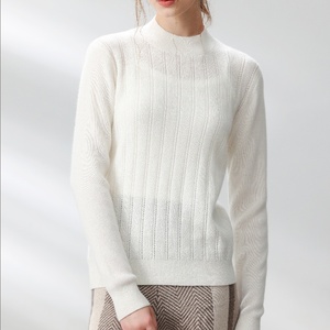 Classic Women's 100% Cashmere Anti-shrink <strong>Full</strong> Sleeve Crew Neck Slim Fit Knitted Casual Regular <strong>Length</strong> Autumn Winter <strong>Cardigan</strong> - Product Image 4
