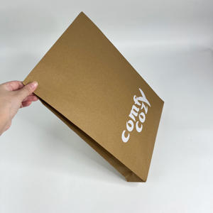 Eco-Friendly Yellow Kraft Paper Bags - Custom White Logo Printed Self-Adhesive Seal Envelope Pouches for <b>Small</b> Business - Product Image 4