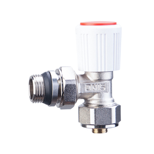 Robinet <span class=keywords><strong>thermostatique</strong></span> d'angle coulissant en laiton forgé DN15 <span class=keywords><strong>sans</strong></span> tête, raccordement rapide pour tuyau PEX-A, corps de vanne TRV pour chauffage - Product Image 1